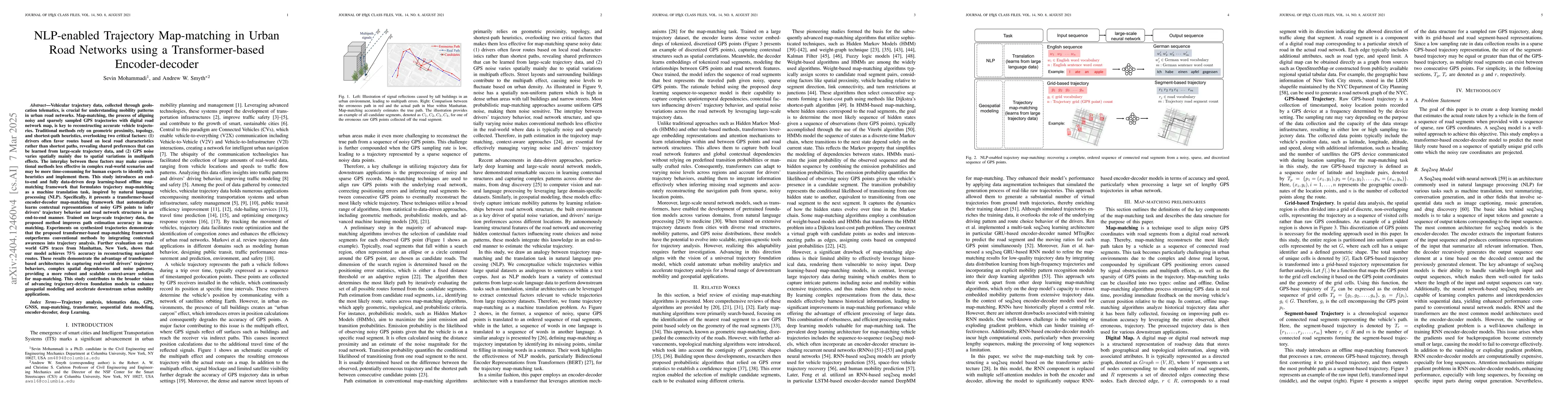 Thumbnail for NLP-enabled trajectory map-matching in urban road networks using
  transformer sequence-to-sequence model