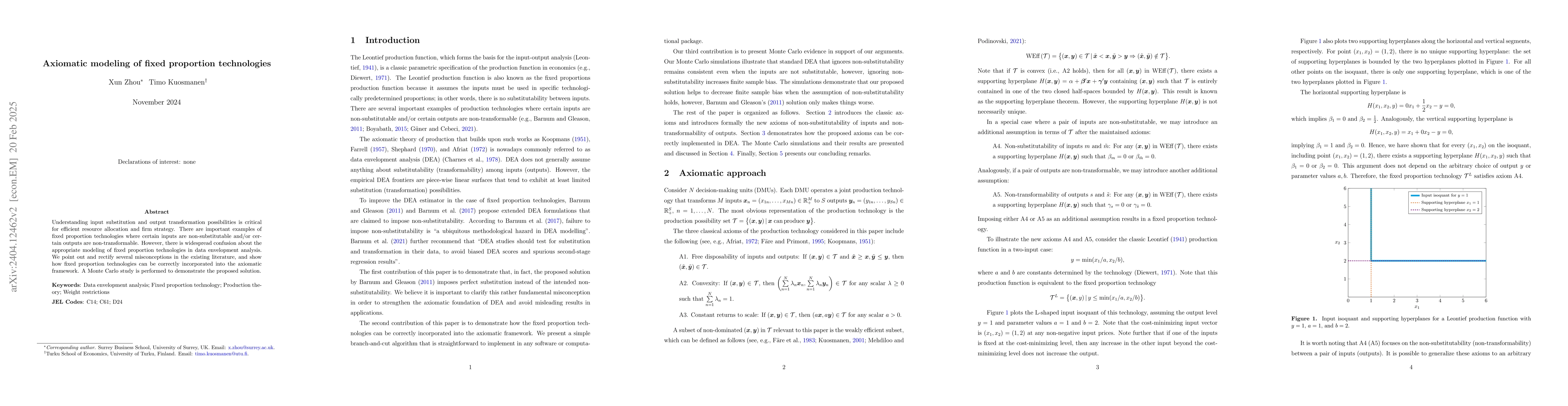 Thumbnail for Axiomatic modeling of fixed proportion technologies