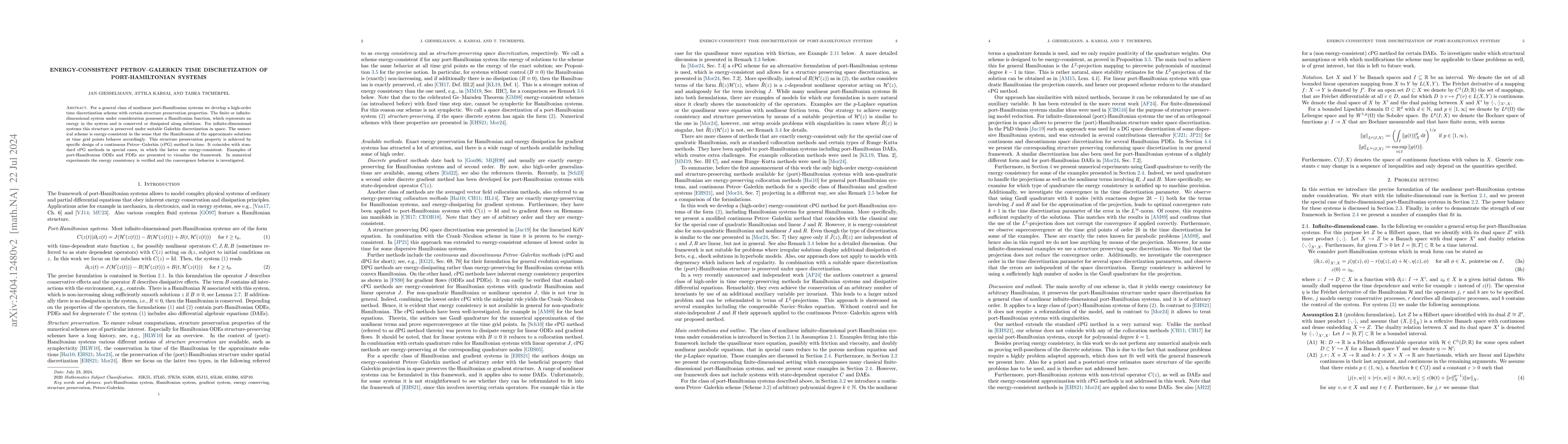 Thumbnail for Energy-consistent Petrov-Galerkin time discretization of
  port-Hamiltonian systems