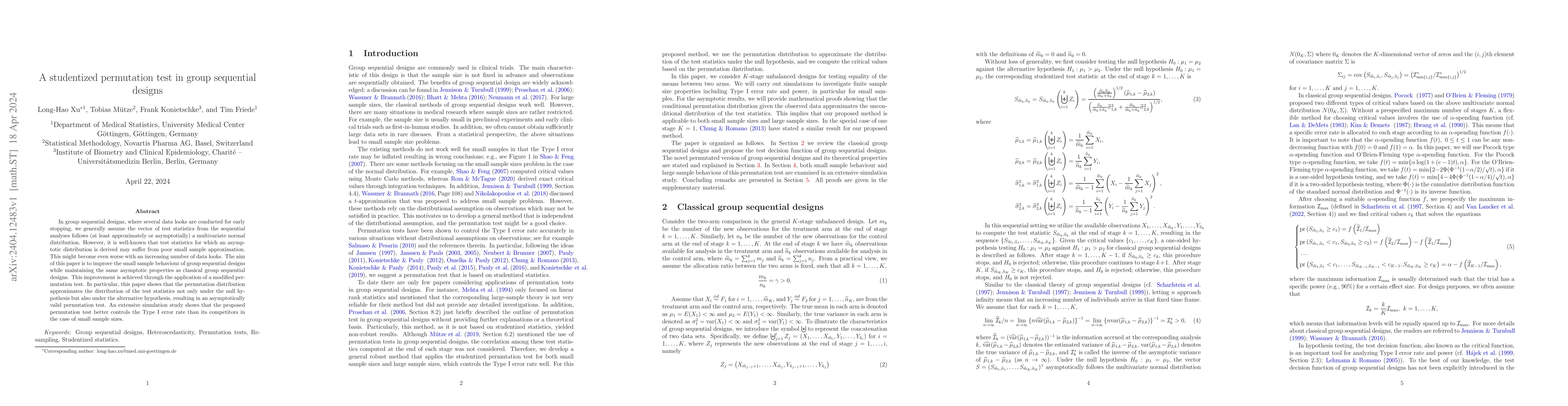Thumbnail for A studentized permutation test in group sequential designs