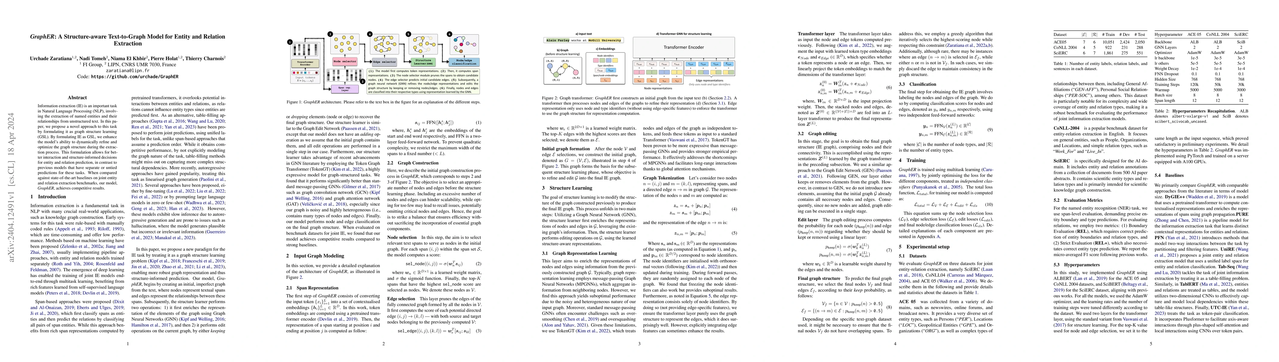 Thumbnail for GraphER: A Structure-aware Text-to-Graph Model for Entity and Relation
  Extraction