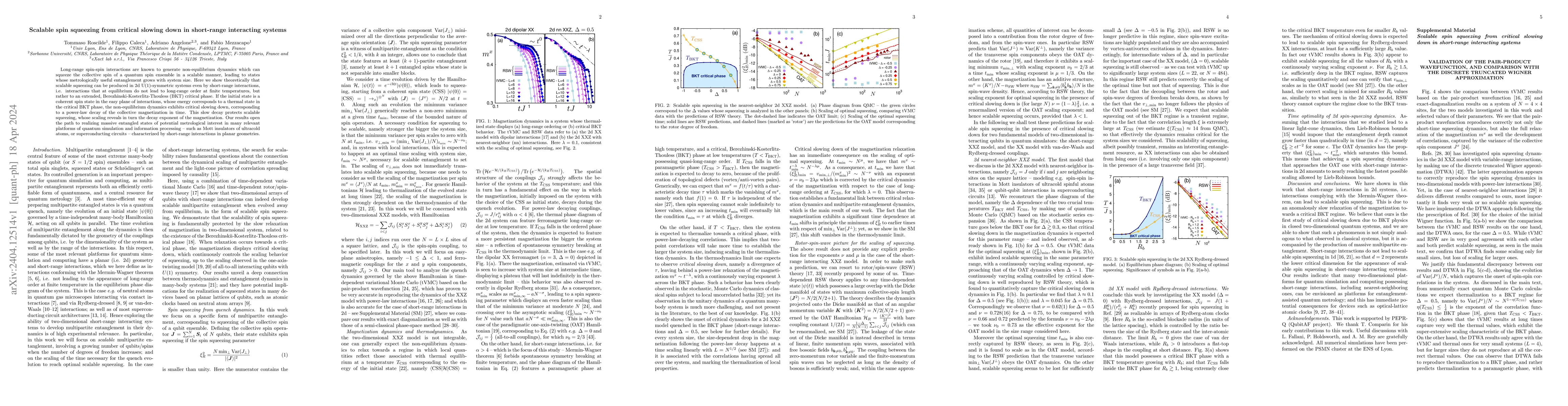 Thumbnail for Scalable spin squeezing from critical slowing down in short-range
  interacting systems