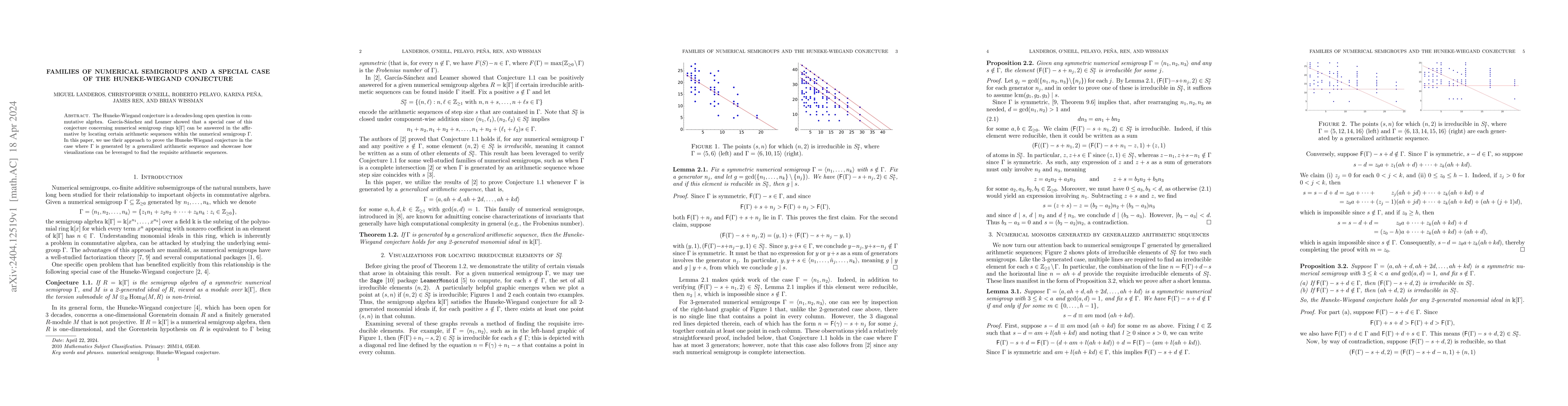 Thumbnail for Families of numerical semigroups and a special case of the
  Huneke-Wiegand conjecture