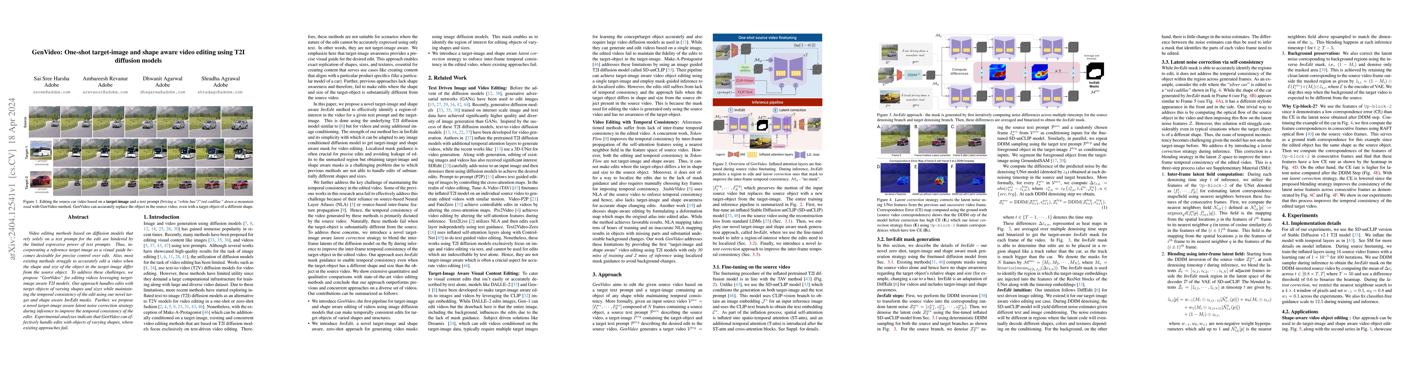 Thumbnail for GenVideo: One-shot Target-image and Shape Aware Video Editing using T2I
  Diffusion Models