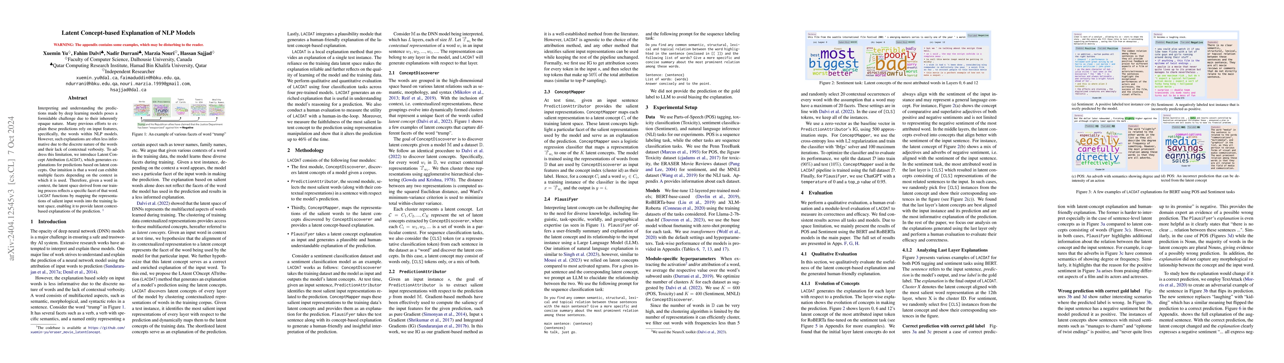 Thumbnail for Latent Concept-based Explanation of NLP Models