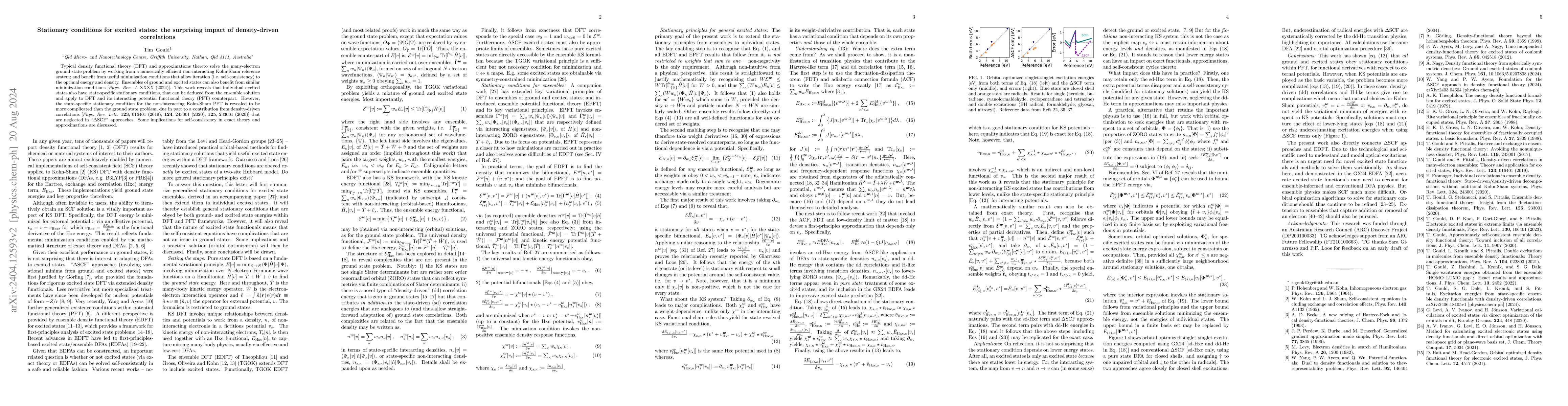 Thumbnail for Stationary conditions for excited states: the surprising impact of
  density-driven correlations