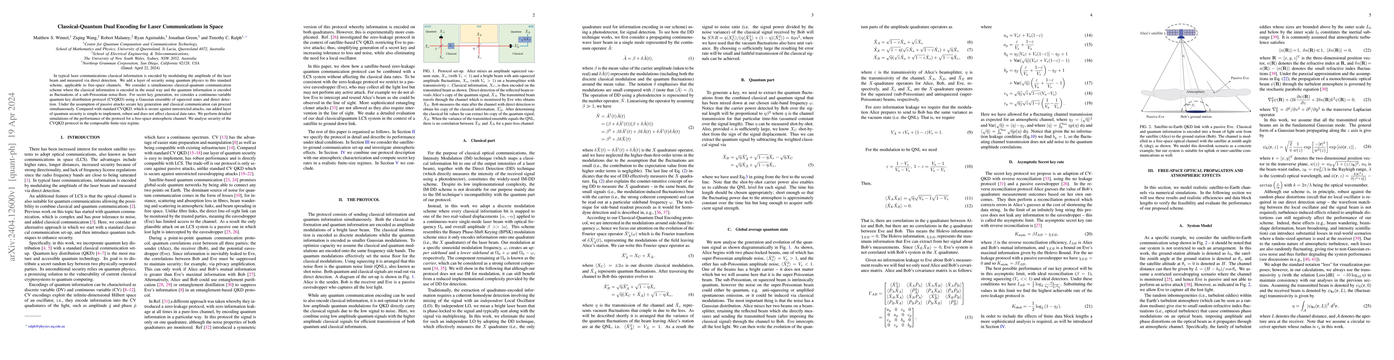 Thumbnail for Classical-Quantum Dual Encoding for Laser Communications in Space