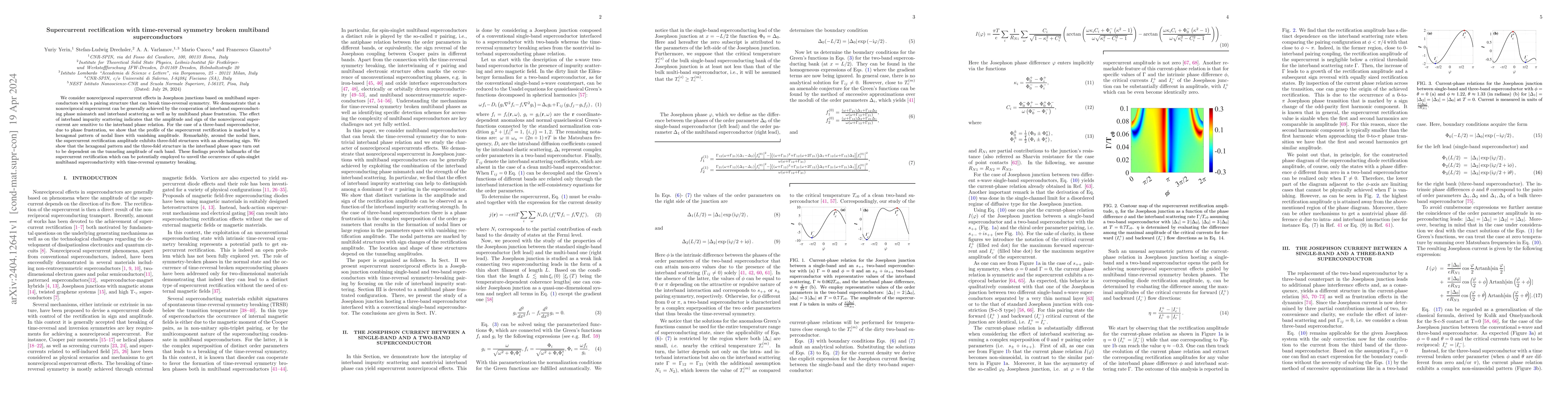 Thumbnail for Supercurrent rectification with time-reversal symmetry broken multiband
  superconductors