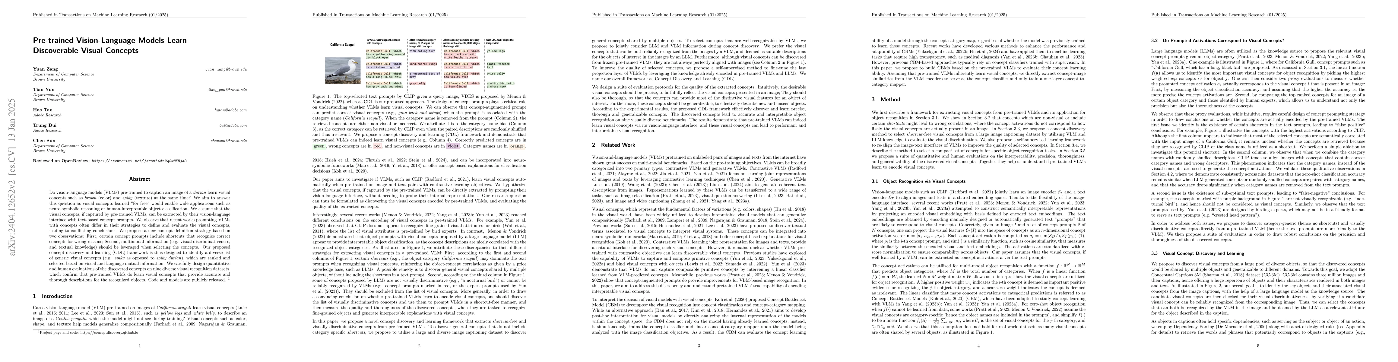 Thumbnail for Pre-trained Vision-Language Models Learn Discoverable Visual Concepts