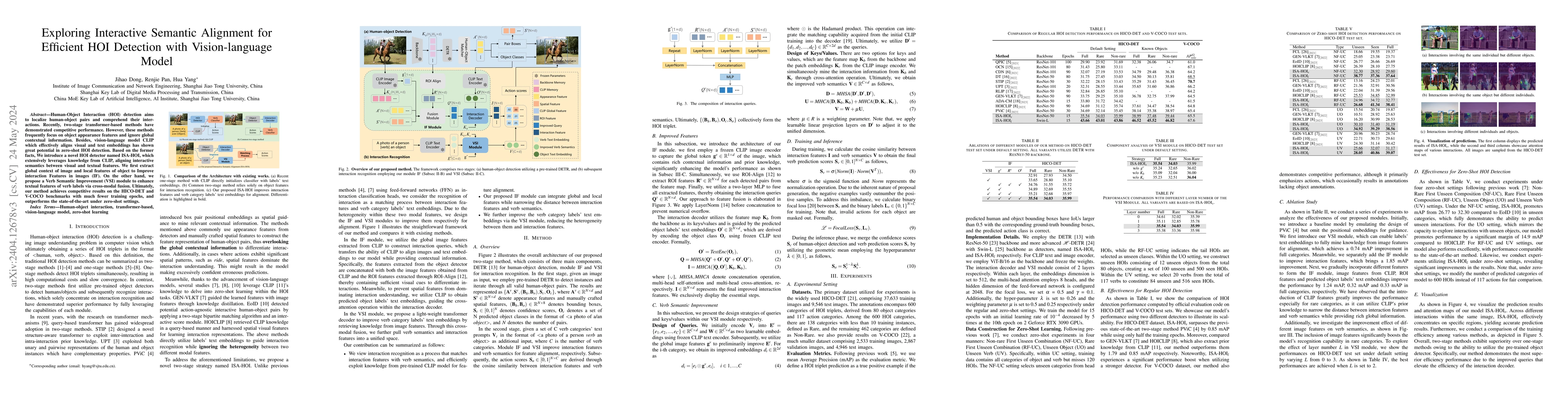 Thumbnail for Exploring Interactive Semantic Alignment for Efficient HOI Detection
  with Vision-language Model