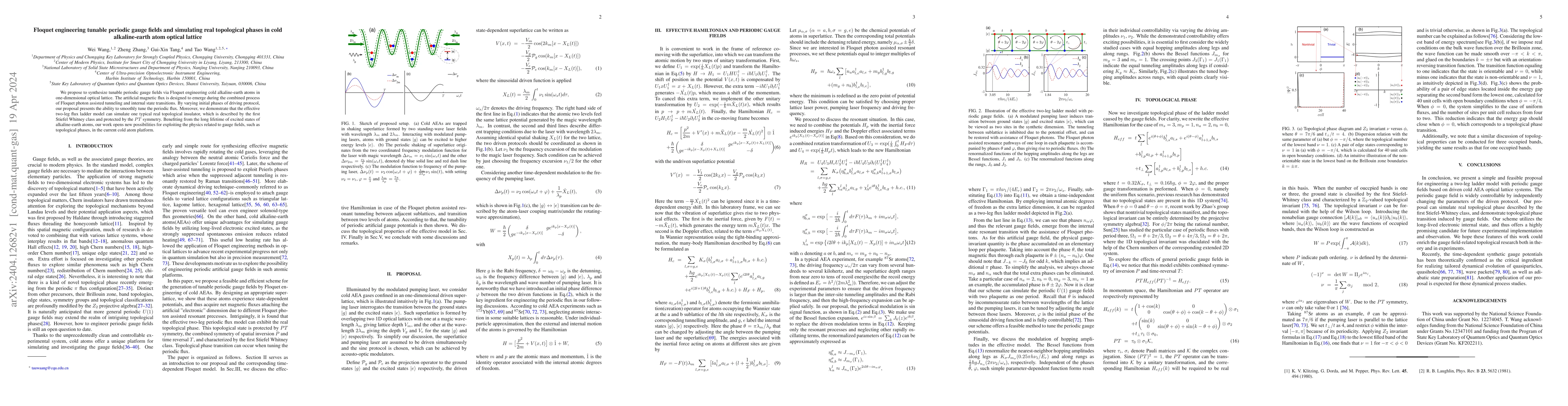 Thumbnail for Floquet engineering tunable periodic gauge fields and simulating real
  topological phases in cold alkaline-earth atom optical lattice
