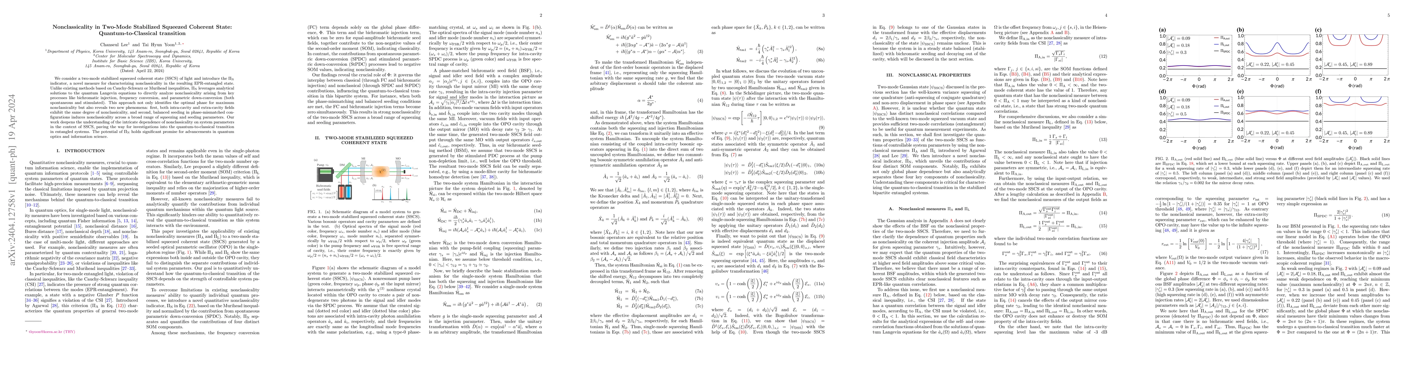 Thumbnail for Nonclassicality in Two-Mode Stabilized Squeezed Coherent State:
  Quantum-to-Classical transition