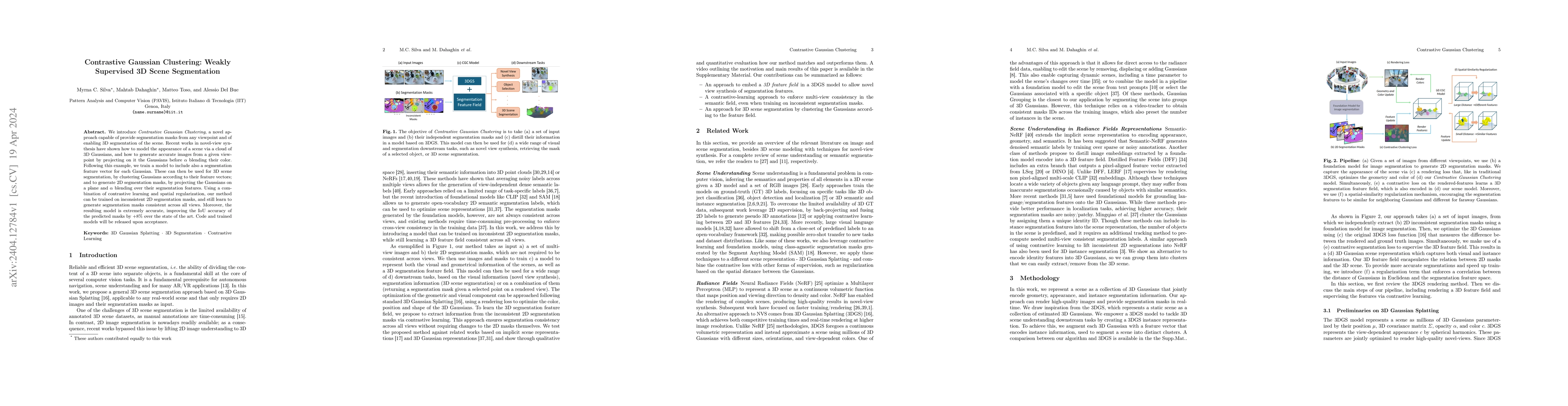 Thumbnail for Contrastive Gaussian Clustering: Weakly Supervised 3D Scene Segmentation