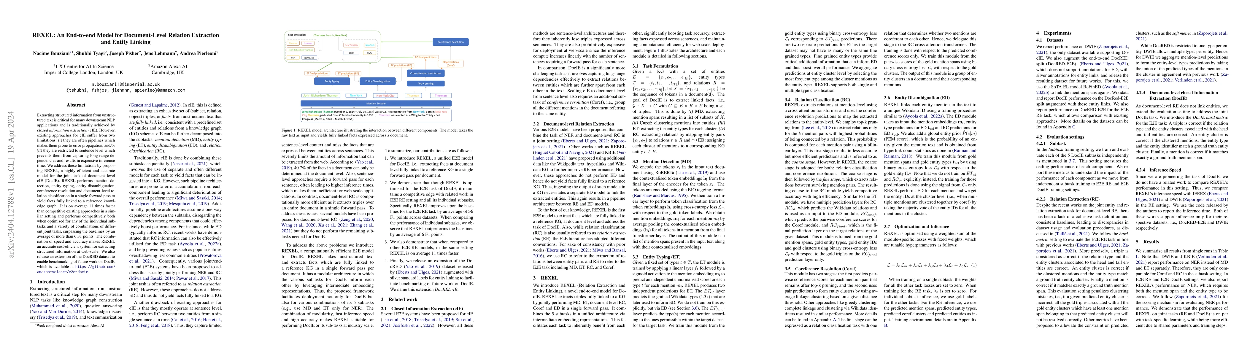 Thumbnail for REXEL: An End-to-end Model for Document-Level Relation Extraction and
  Entity Linking