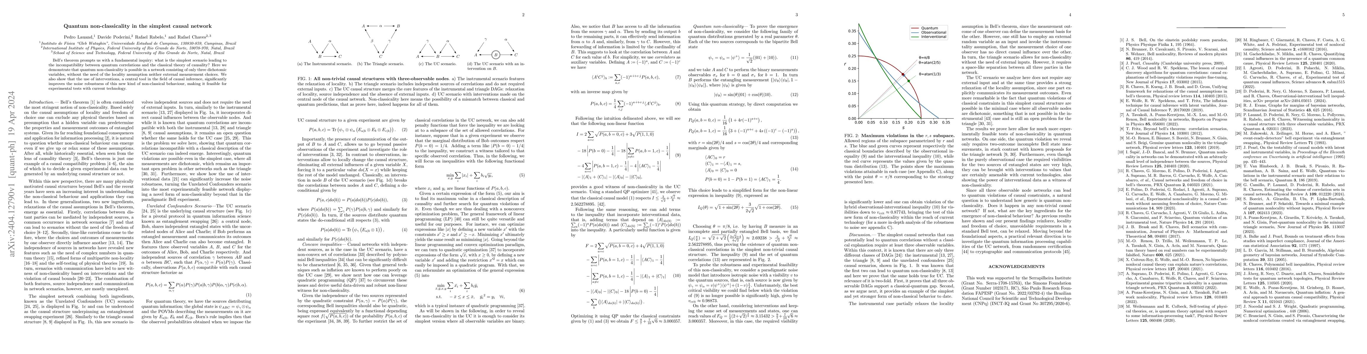 Thumbnail for Quantum non-classicality in the simplest causal network