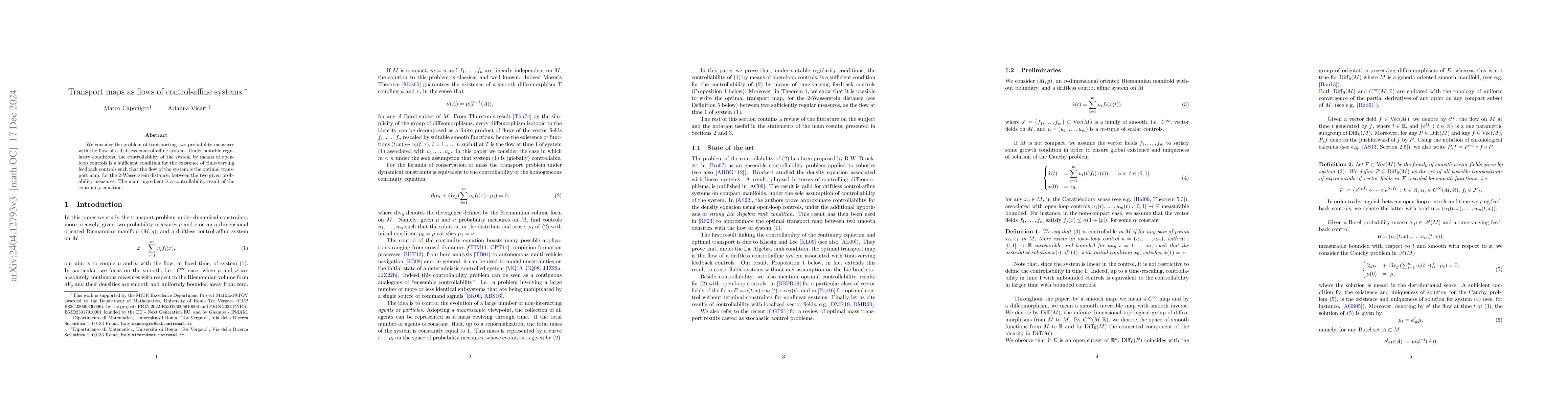 Thumbnail for Optimal transport maps as flows of control-affine systems