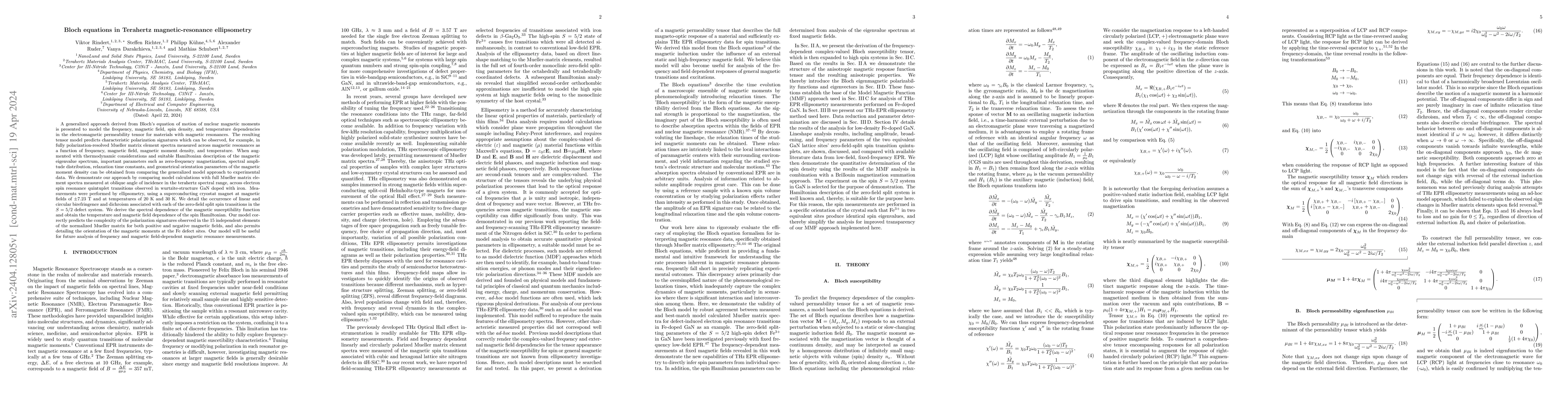 Thumbnail for Bloch equations in Terahertz magnetic-resonance ellipsometry