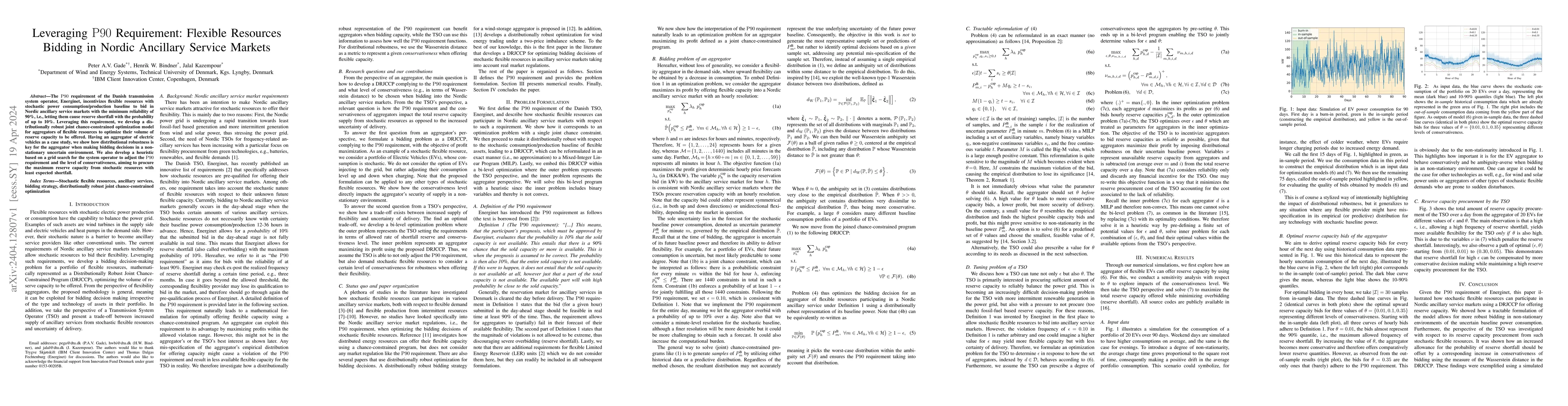Thumbnail for Leveraging P90 Requirement: Flexible Resources Bidding in Nordic
  Ancillary Service Markets