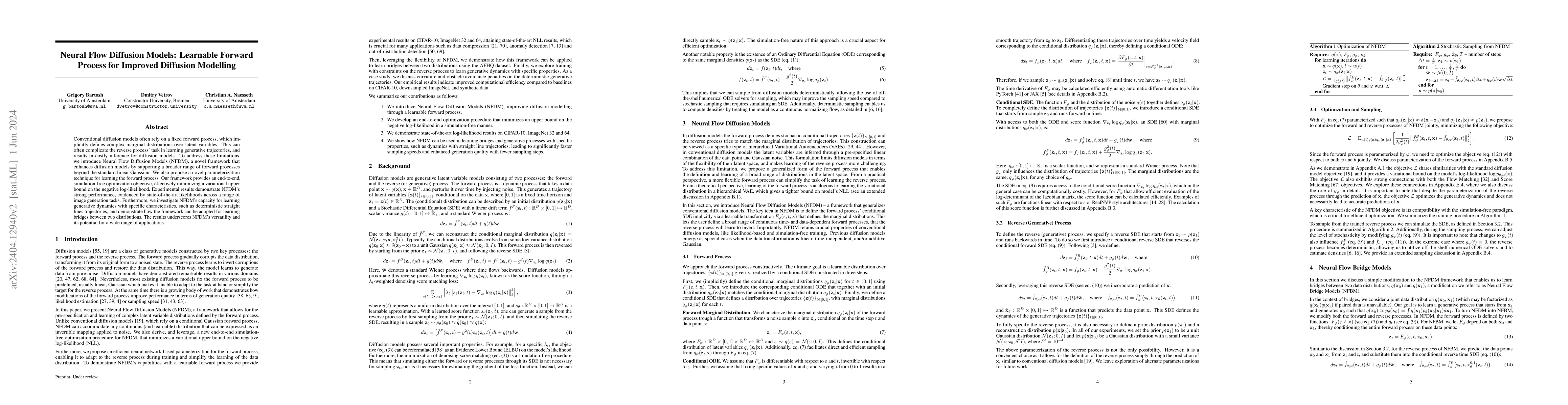 Thumbnail for Neural Flow Diffusion Models: Learnable Forward Process for Improved
  Diffusion Modelling