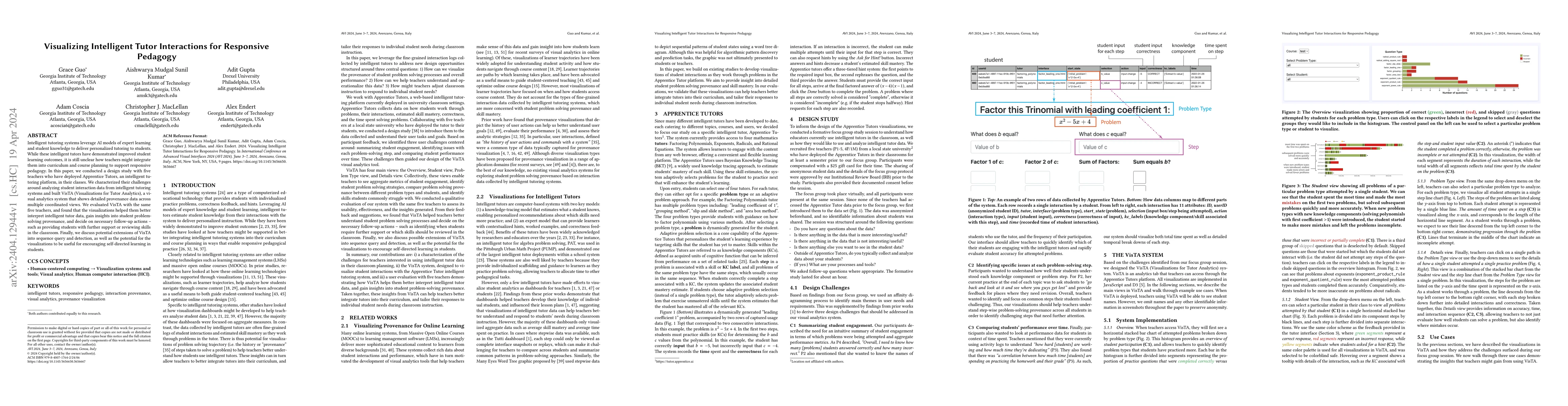 Thumbnail for Visualizing Intelligent Tutor Interactions for Responsive Pedagogy