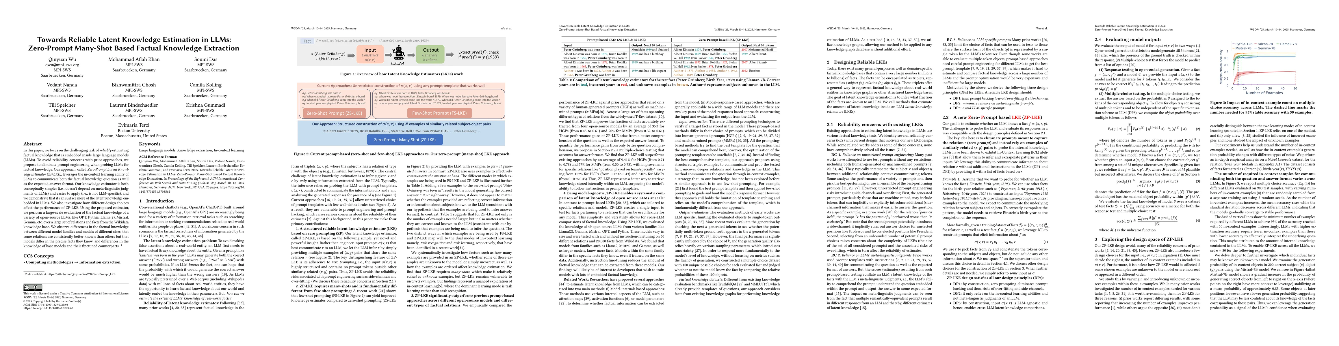 Thumbnail for Towards Reliable Latent Knowledge Estimation in LLMs: In-Context
  Learning vs. Prompting Based Factual Knowledge Extraction