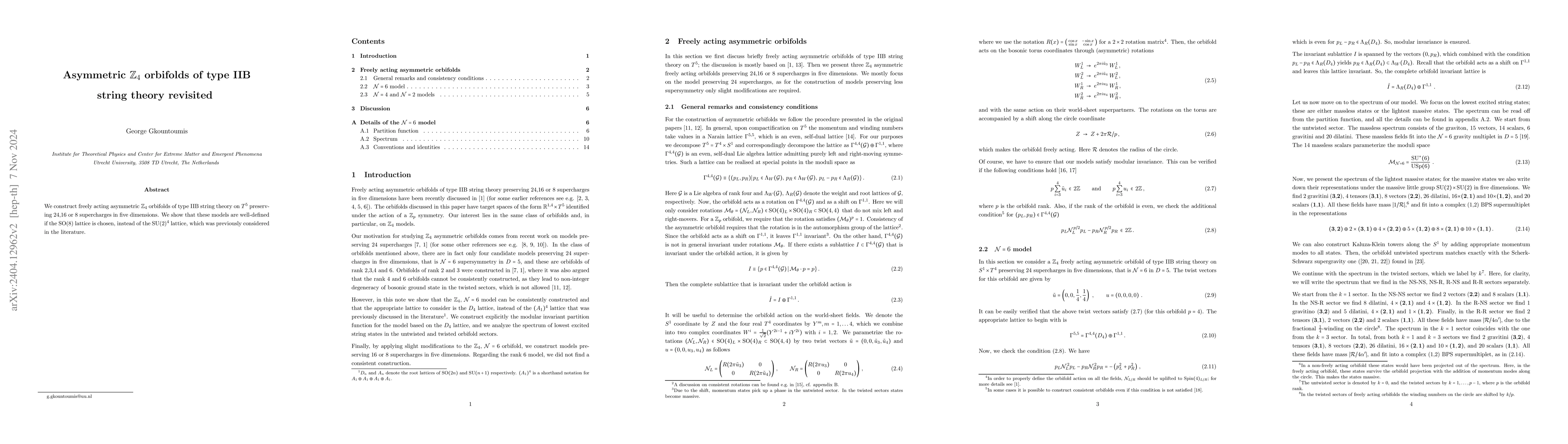 Thumbnail for Asymmetric $\mathbb{Z}_4$ orbifolds of type IIB string theory revisited