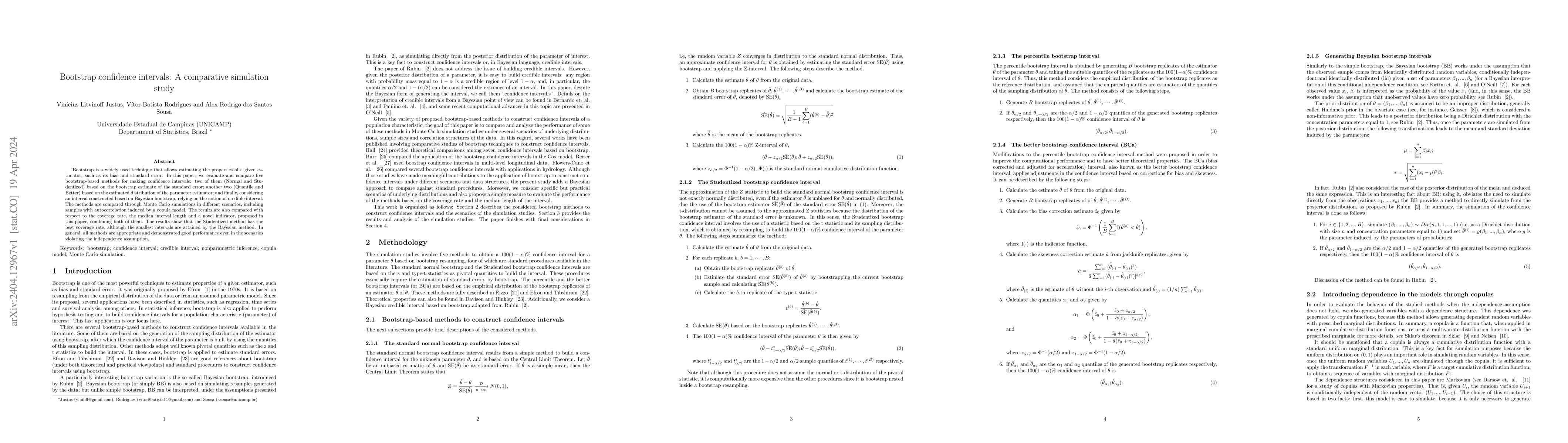 Thumbnail for Bootstrap confidence intervals: A comparative simulation study