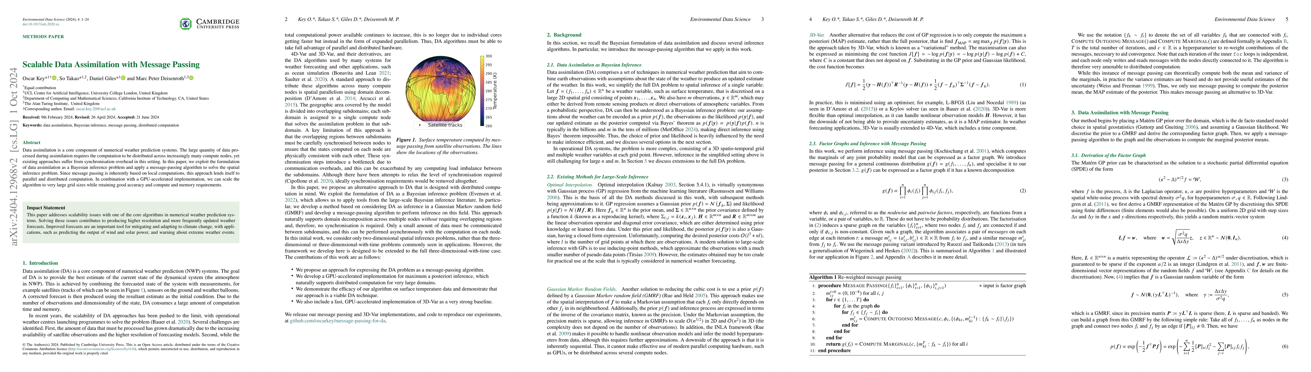 Thumbnail for Scalable Data Assimilation with Message Passing
