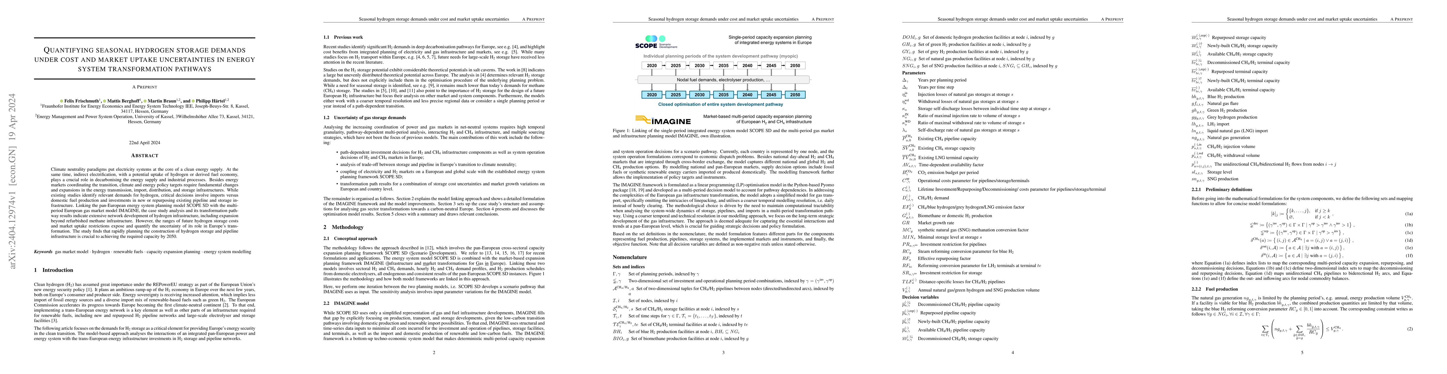 Thumbnail for Quantifying seasonal hydrogen storage demands under cost and market
  uptake uncertainties in energy system transformation pathways