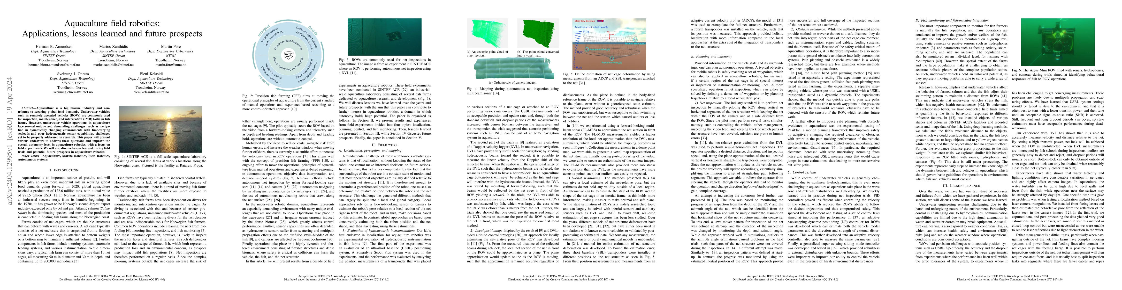Thumbnail for Aquaculture field robotics: Applications, lessons learned and future
  prospects