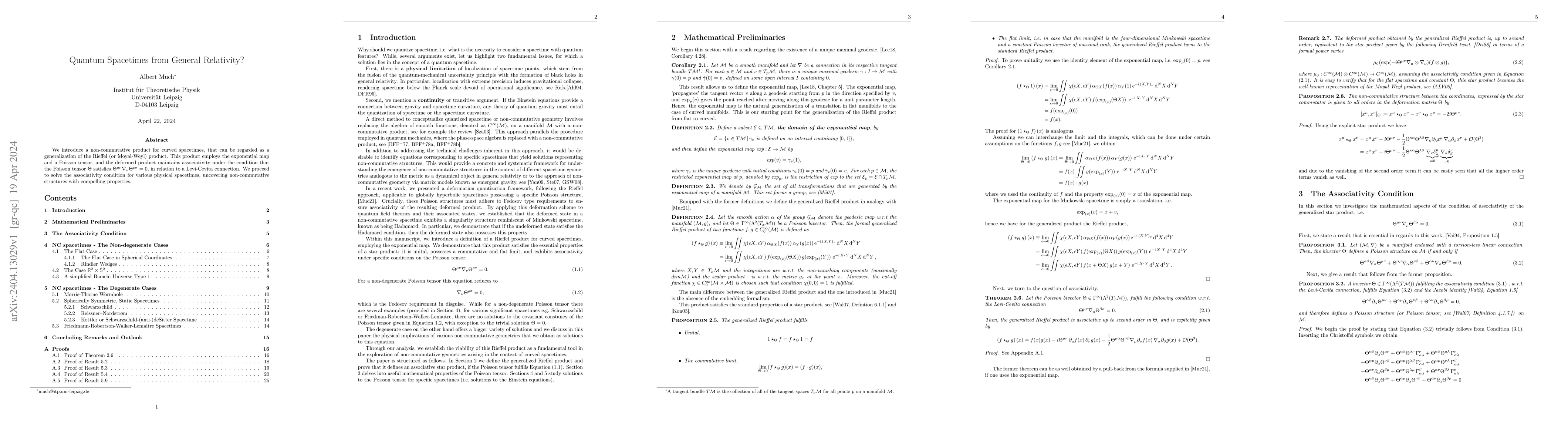 Thumbnail for Quantum Spacetimes from General Relativity?