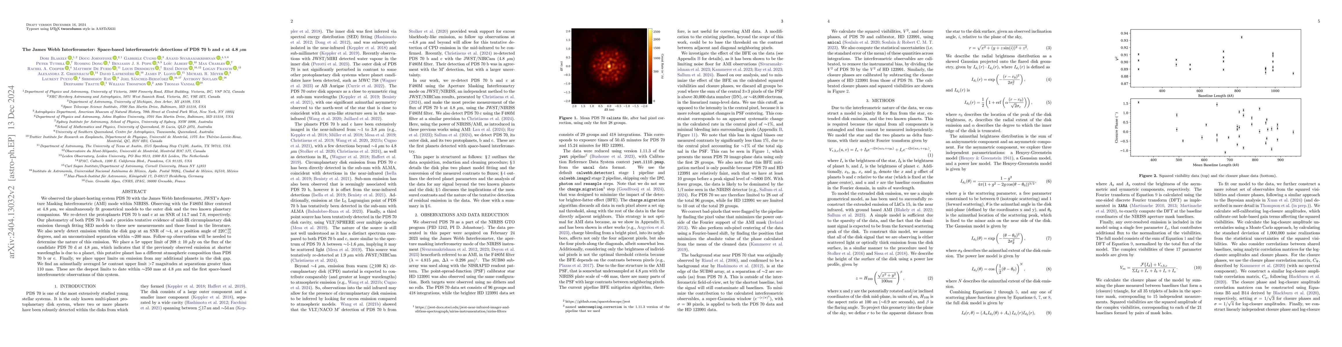 Thumbnail for The James Webb Interferometer: Space-based interferometric detections of
  PDS 70 b and c at 4.8 $\mu$m