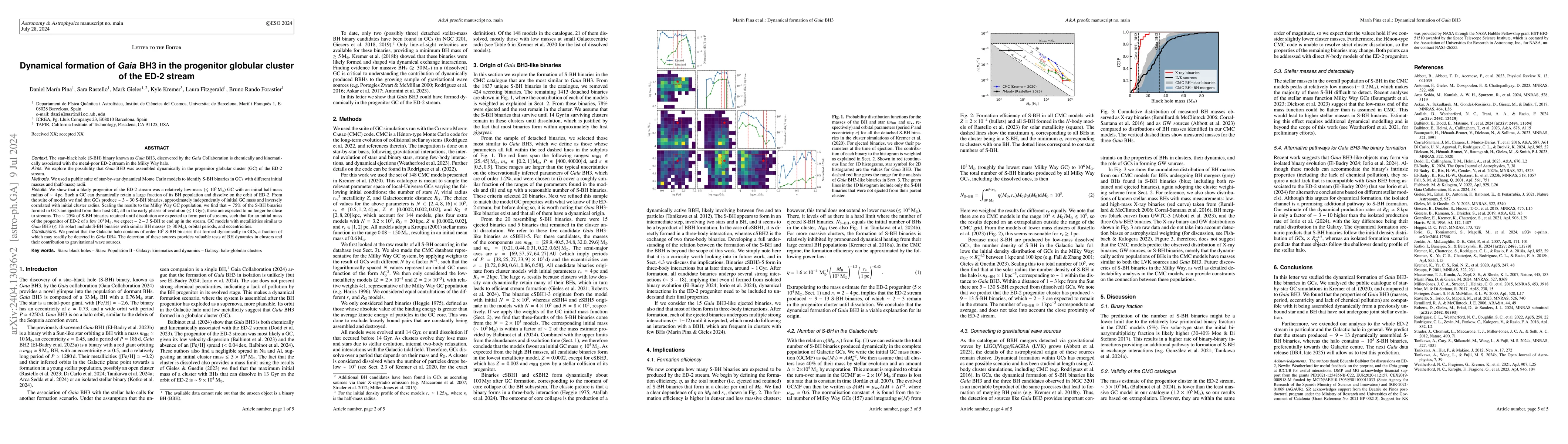 Thumbnail for Dynamical formation of Gaia BH3 in the progenitor globular cluster of
  the ED-2 stream