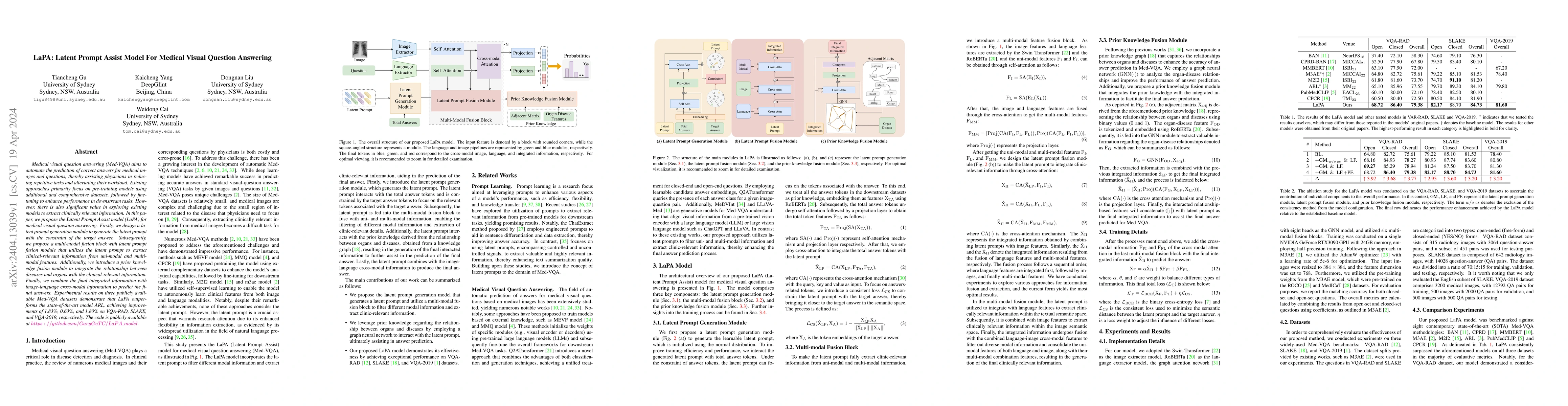 Thumbnail for LaPA: Latent Prompt Assist Model For Medical Visual Question Answering
