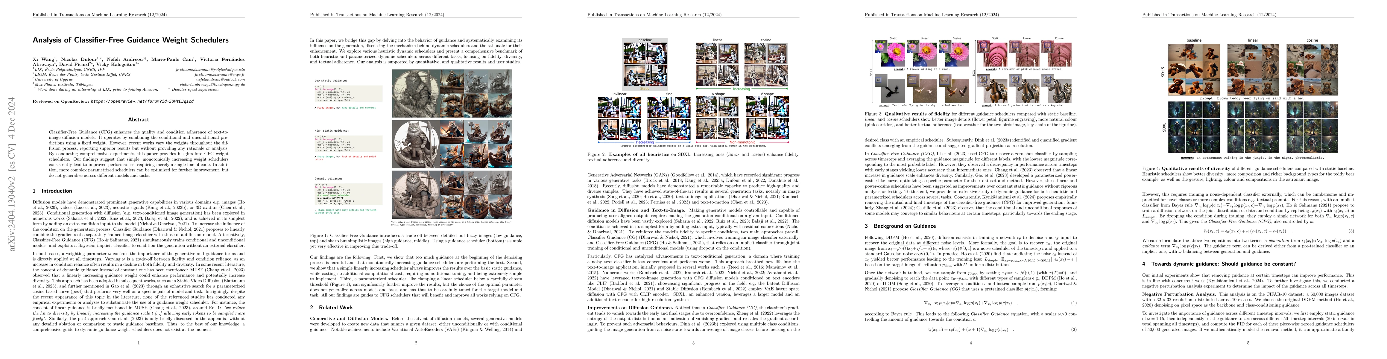 Thumbnail for Analysis of Classifier-Free Guidance Weight Schedulers