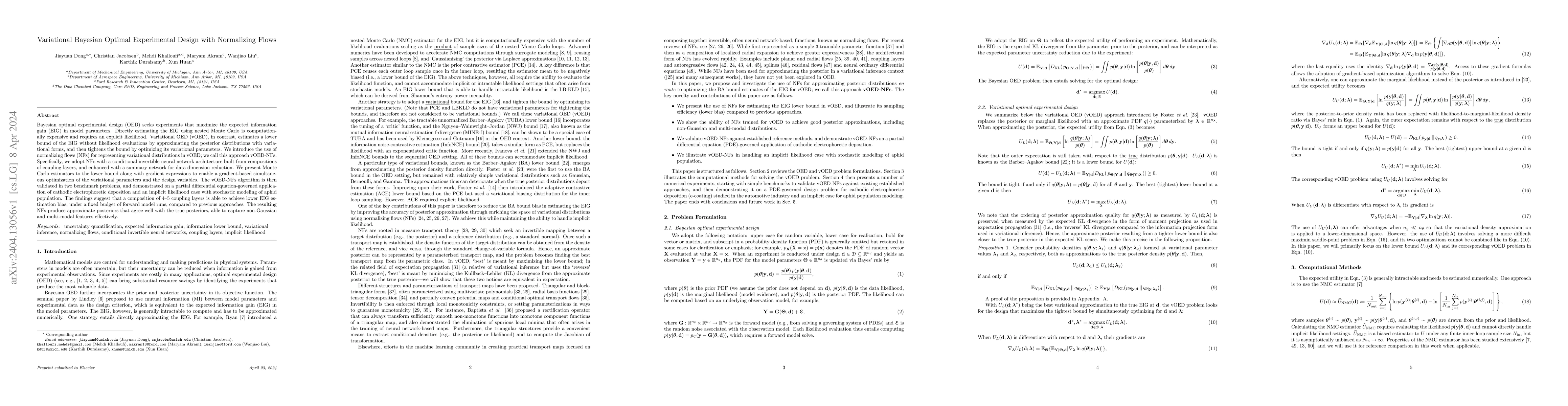 Thumbnail for Variational Bayesian Optimal Experimental Design with Normalizing Flows