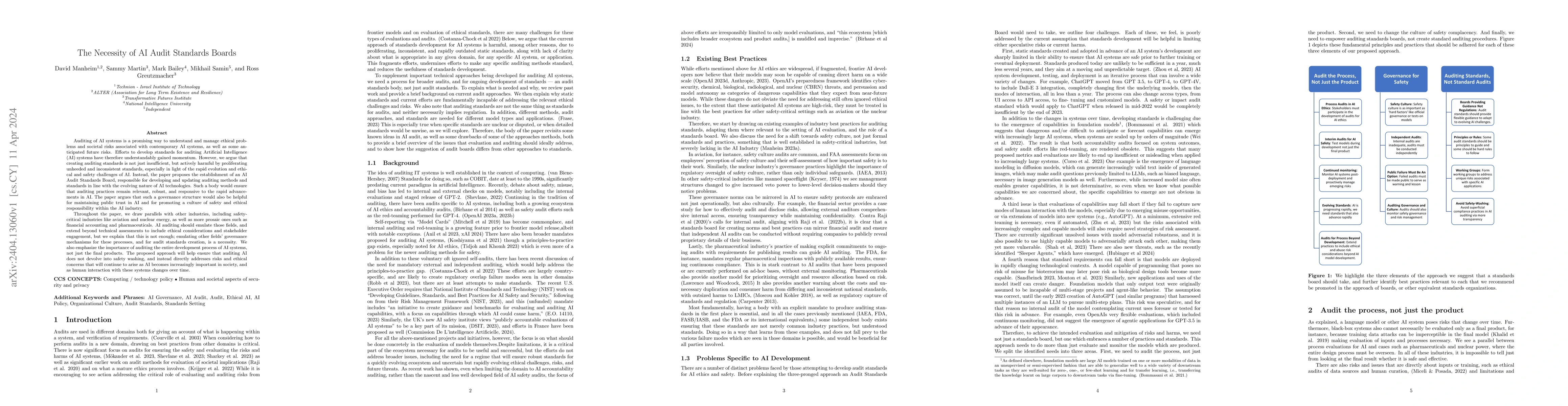 Thumbnail for The Necessity of AI Audit Standards Boards