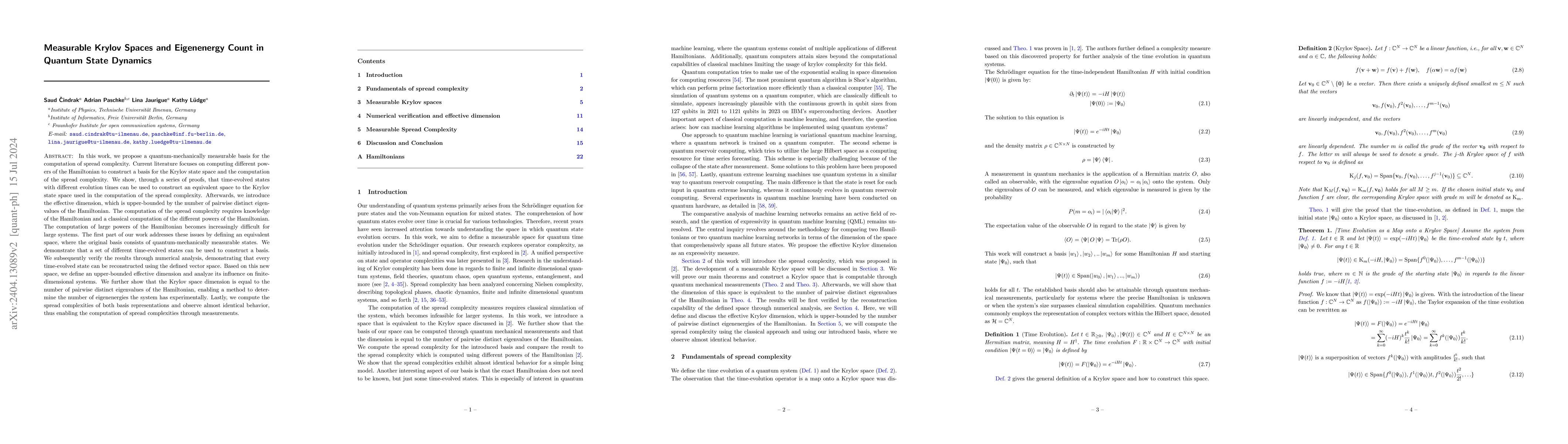 Thumbnail for Measurable Krylov Spaces and Eigenenergy Count in Quantum State Dynamics