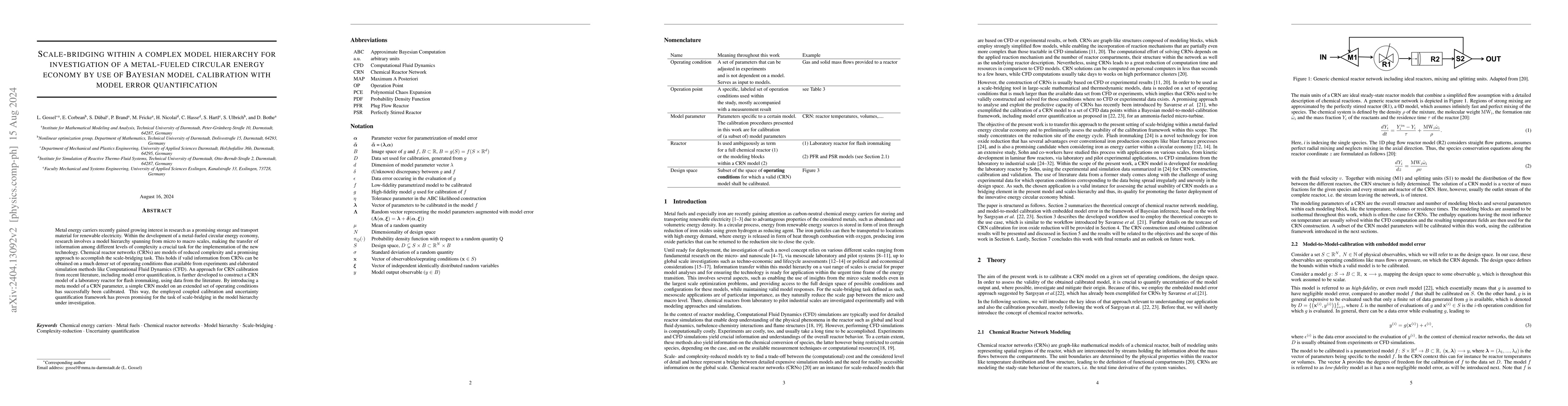 Thumbnail for Scale-bridging within a complex model hierarchy for investigation of a
  metal-fueled circular energy economy by use of Bayesian model calibration
  with model error quantification