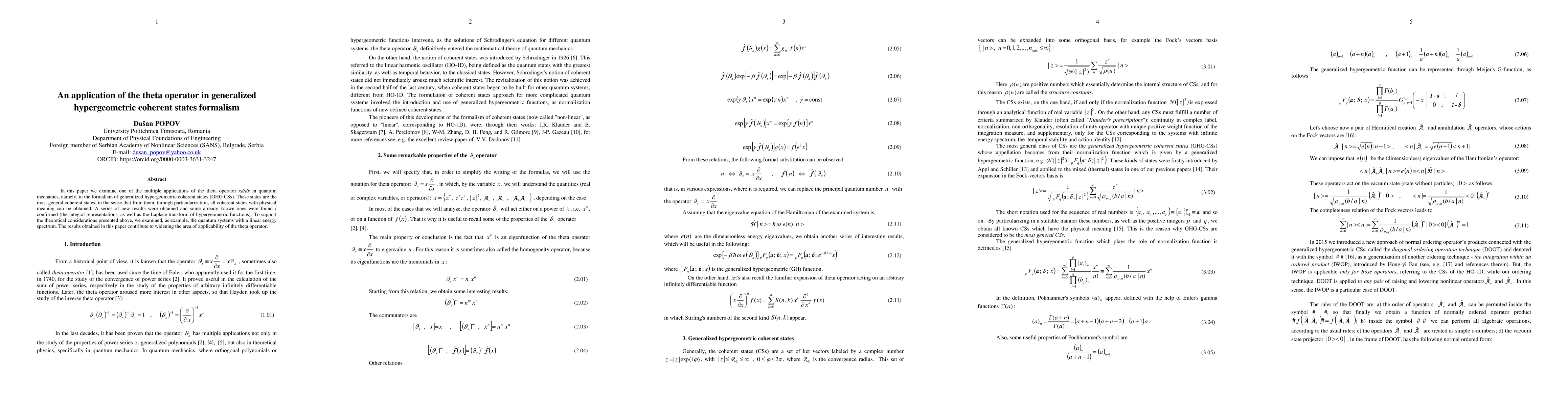Thumbnail for An application of the theta operator in generalized hypergeometric
  coherent states formalism