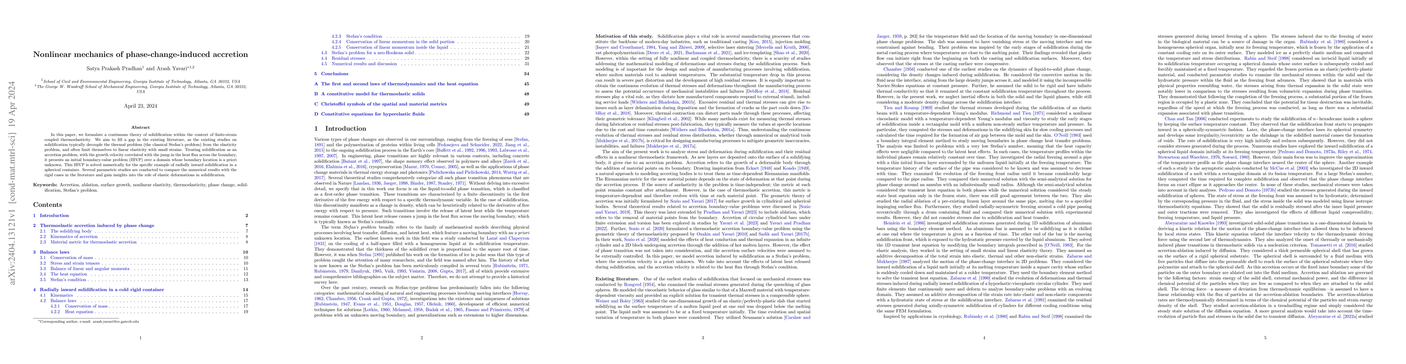 Thumbnail for Nonlinear mechanics of phase-change-induced accretion