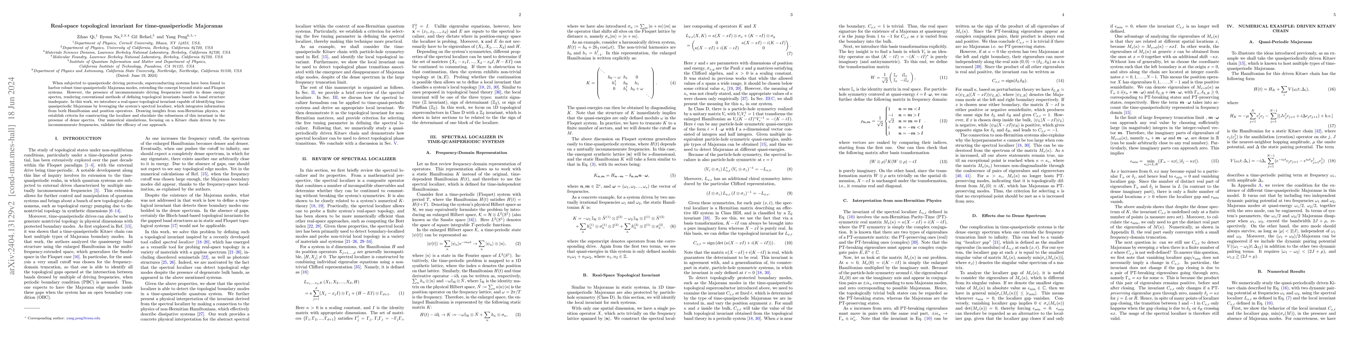 Thumbnail for Real-space topological invariant for time-quasiperiodic Majoranas