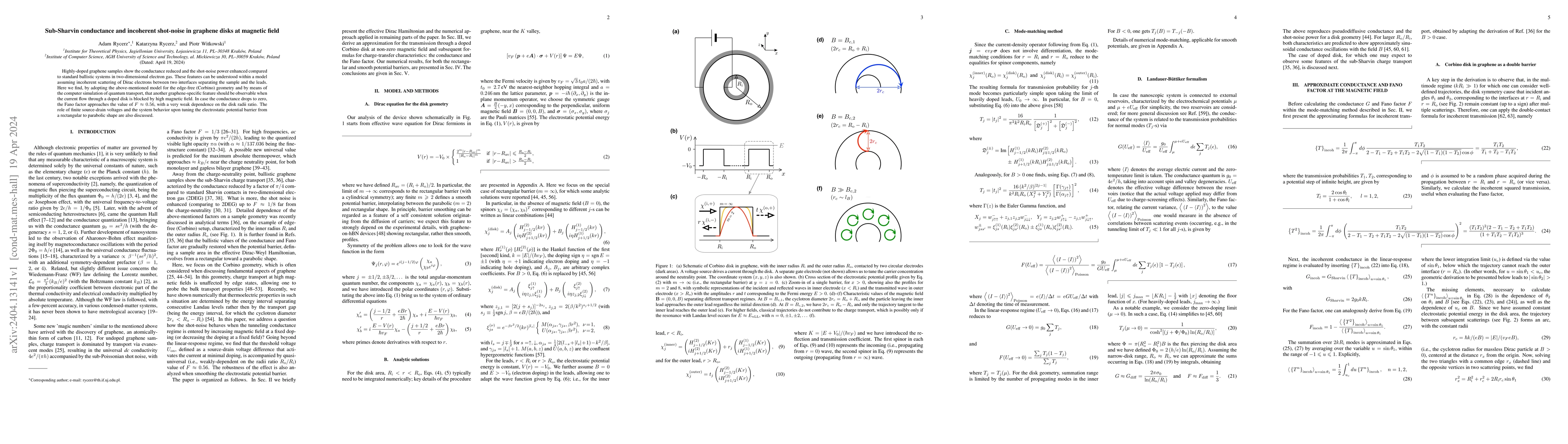Thumbnail for Sub-Sharvin conductance and incoherent shot-noise in graphene disks at
  magnetic field