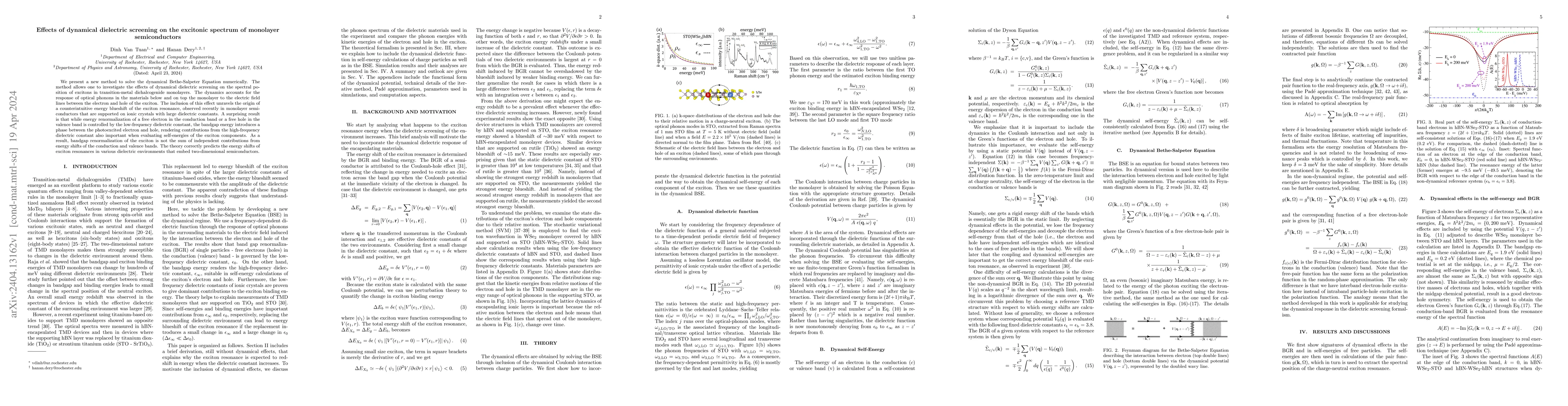 Thumbnail for Effects of dynamical dielectric screening on the excitonic spectrum of
  monolayer semiconductors