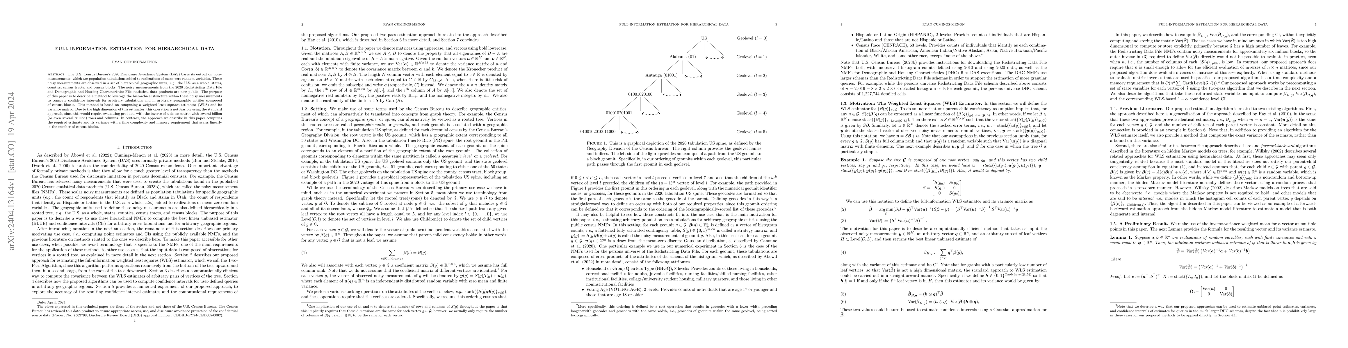 Thumbnail for Full-Information Estimation For Hierarchical Data
