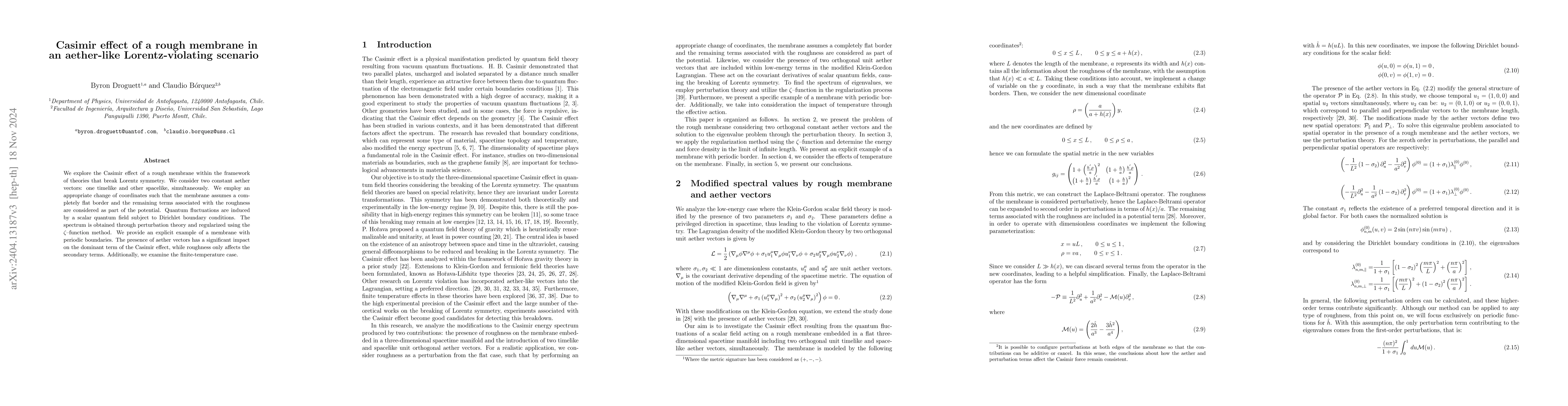 Thumbnail for Casimir effect of a rough membrane in an Aether-like Lorentz-violating
  scenario