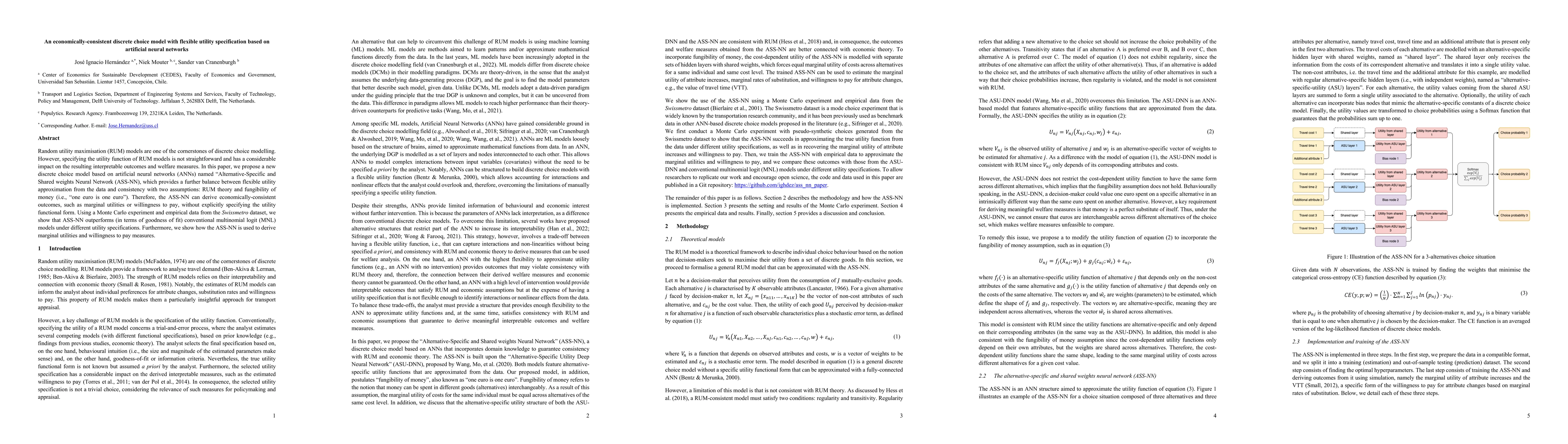 Thumbnail for An economically-consistent discrete choice model with flexible utility
  specification based on artificial neural networks