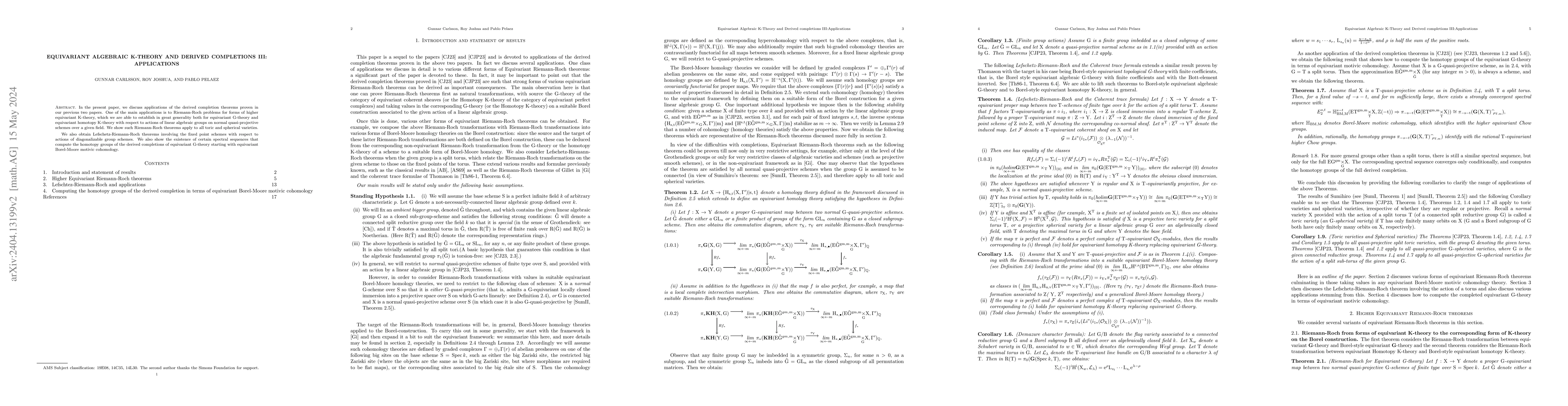 Thumbnail for Equivariant Algebraic K-Theory and Derived completions III: Applications
