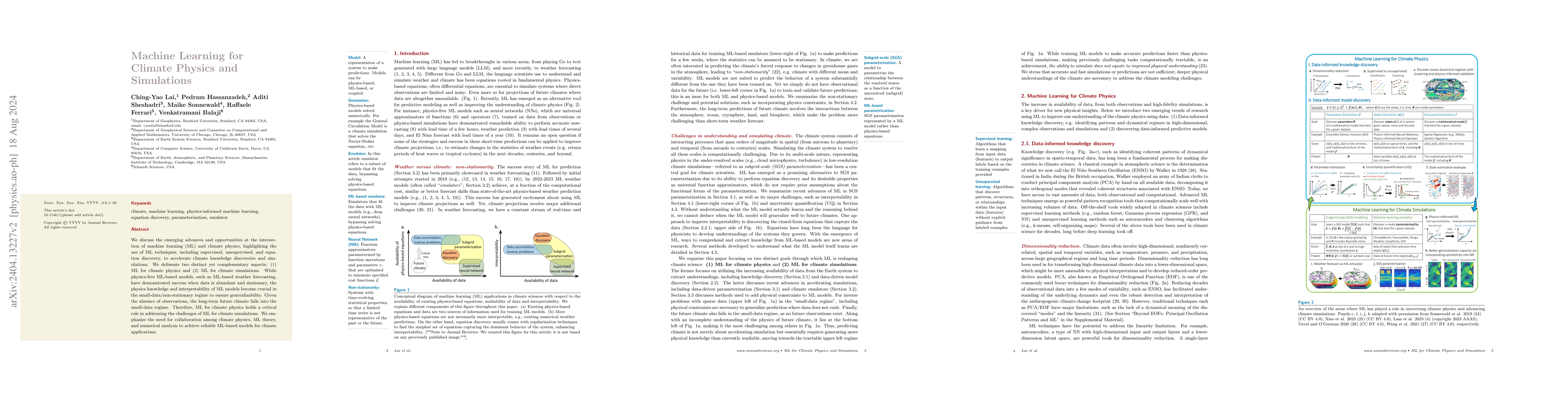 Thumbnail for Machine learning for climate physics and simulations
