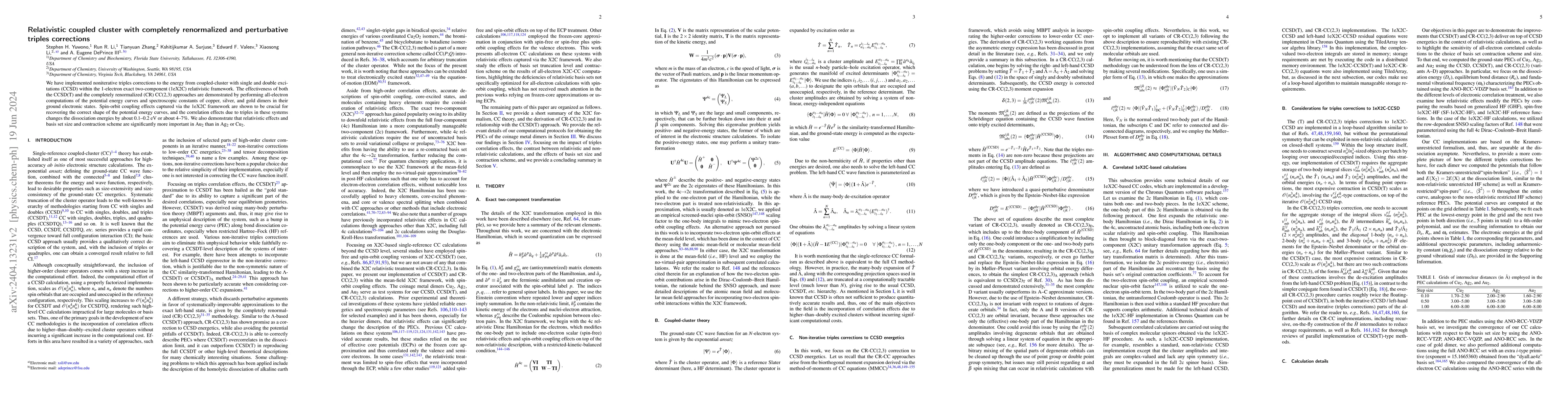 Thumbnail for Relativistic coupled cluster with completely renormalized and
  perturbative triples corrections